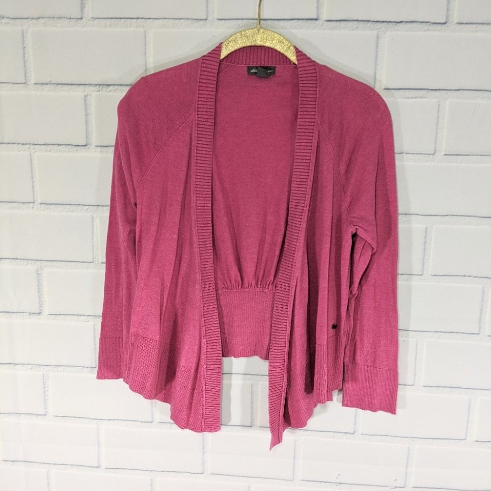 Eddie Bauer Pink Cotton Blend Open Cardigan